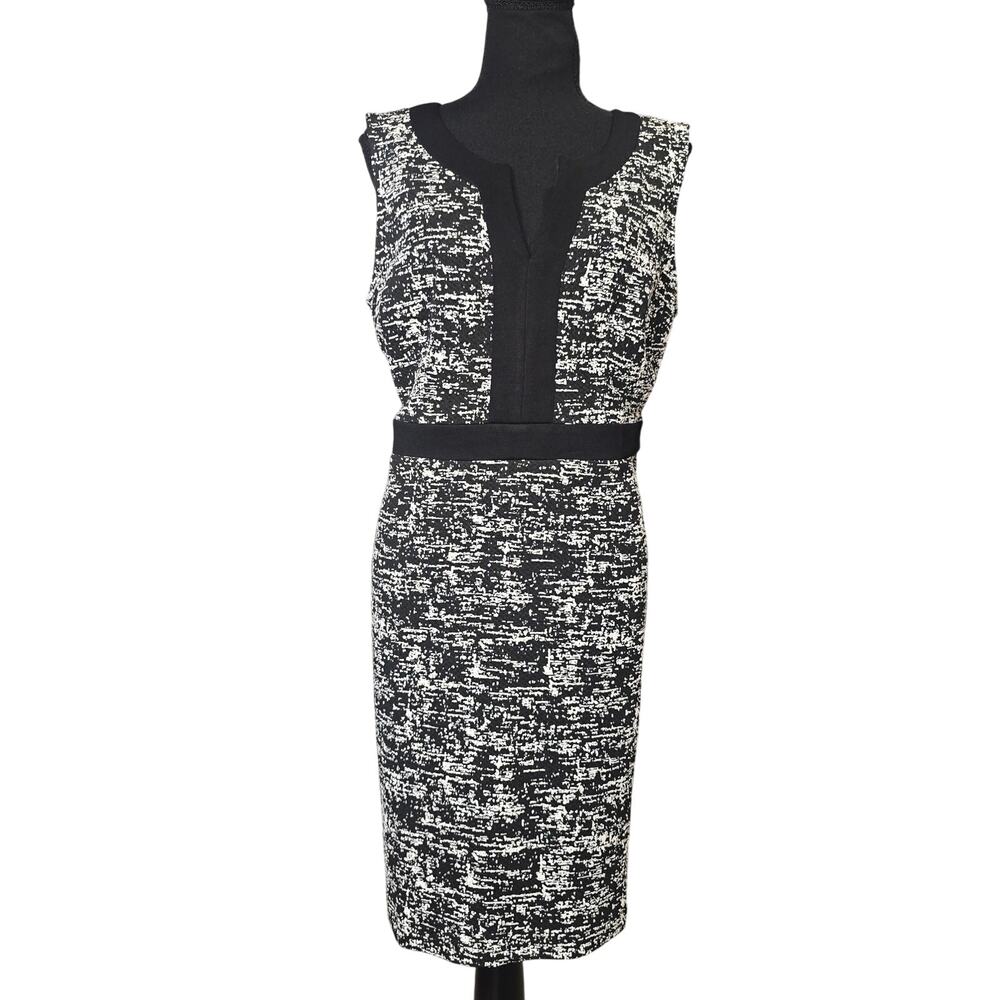 ⭐️NWT Dana Buchman Black/White Textured Knit Dress Sz L